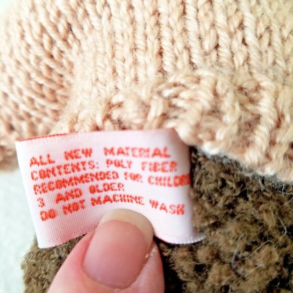 Give Thanks Teddy Bear Plush 5-Jointed Berkeley Designs 8” 1998 beige sweater - Picture 7 of 9